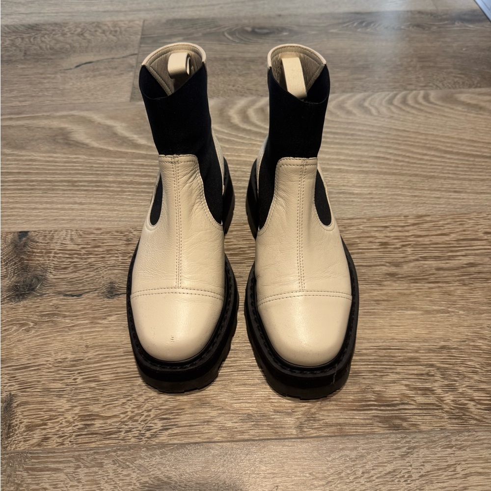 Women's Black and Cream Ankle Boots